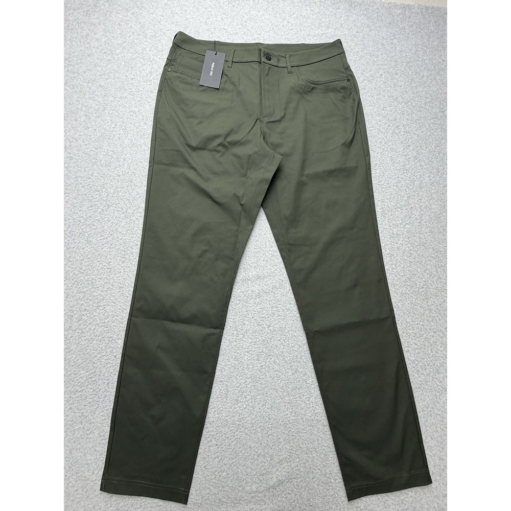 Public Rec Workday Pant 2.0 Mens 34x34 Dark Olive Green Straight Leg Stretch NWT